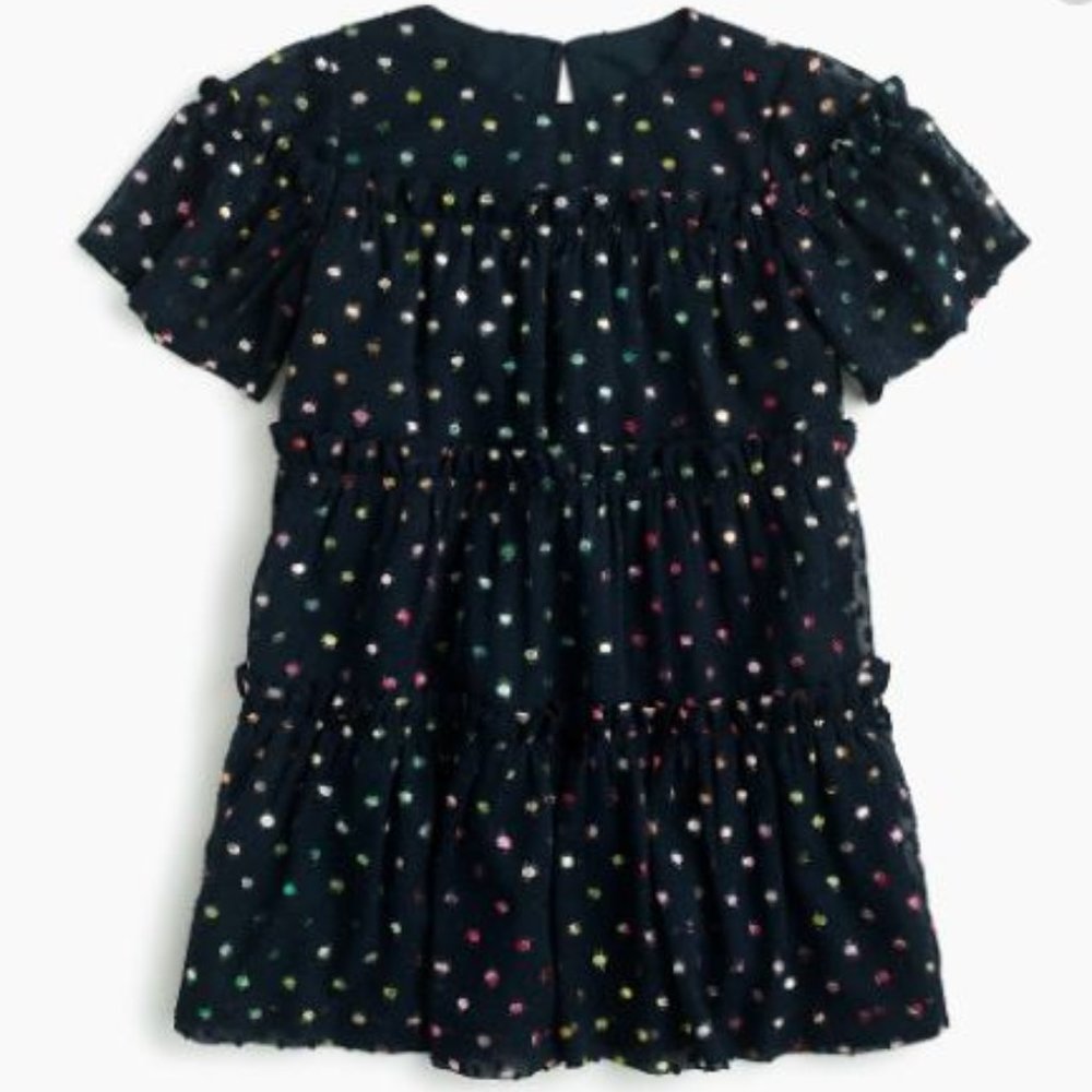 J Crew Crew Cuts Girls 2 Rainbow Clip Dot Dress